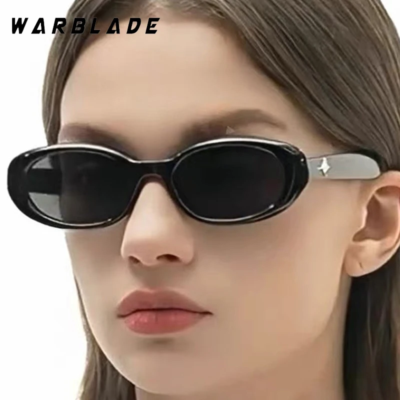 

Fashion New Luxury Small Oval Frame Women's Sunglasses Brand Design Men Sunglass Travel Drive Star Decorate Summer Eyewear UV400
