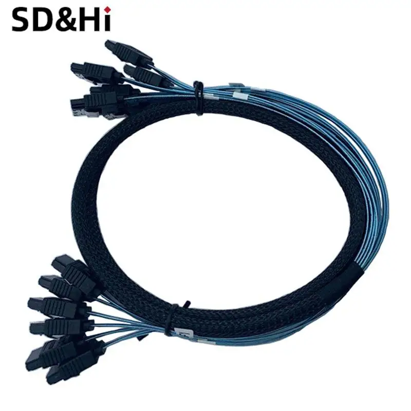 1pc Splitter Cable 6 SATA III 6Gbps Cable 7Pin​ Female Data Cable For Server 0.5m/1m Support Hot Swap SATA Interface