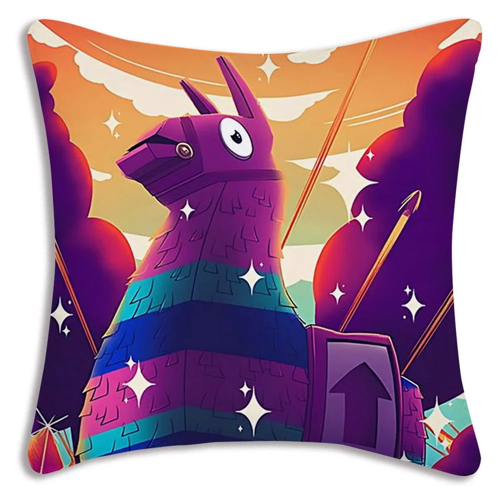 Hot Game Pillow Covers Cartoon Sofa Decorative Home Double-sided Printing Short Plush Cute Cushion Cover F-F-FORTNITES