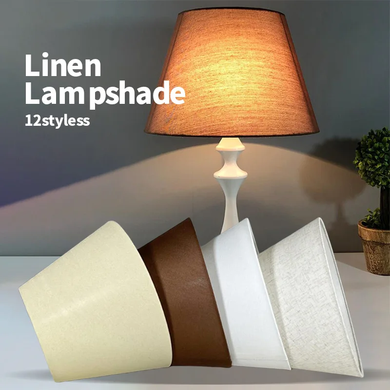 Nordic Style Chandelier Lamp Shade Linen Cloth Bedside Table Ceiling Light Cover E27 Modern Home Decor Wall Lamp Floor Lampshade