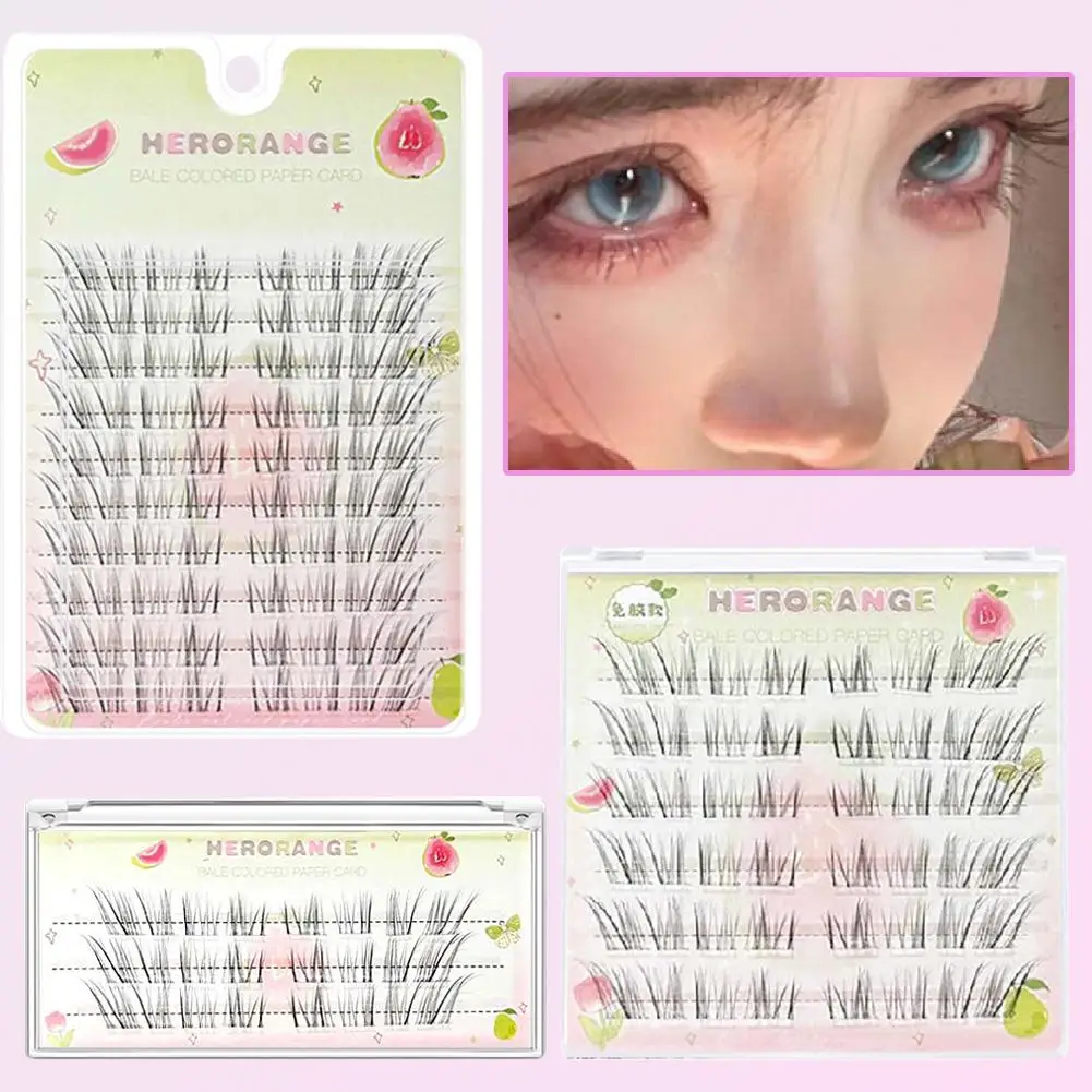 Faux-cils auto-adhésifs sans besoin de colle, faciles à graver, pour enlever les tiges segmentées, rebond Manga, fins et individuels, M8U7