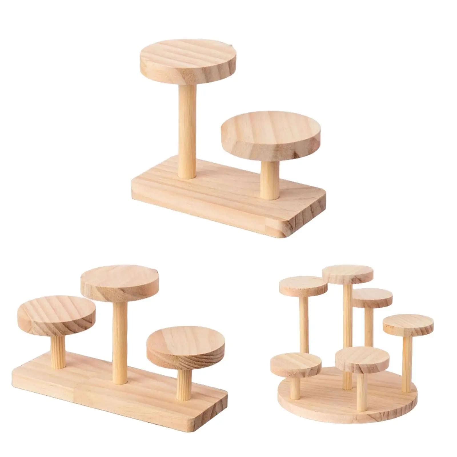 

Wooden Display Rack Wood Organizer, Multi Layer, Easy to Use Sturdy Shelf Rack for Desktop Jewelry Watch
