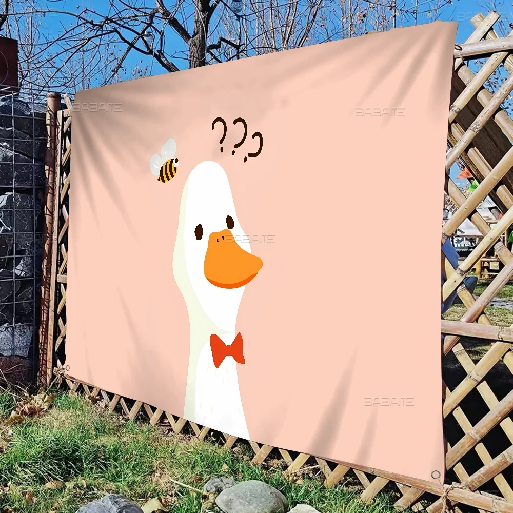 Untitled Goose Game Honk Cartoon Flag Wall Hanging Banner Decoration Household Home Decor