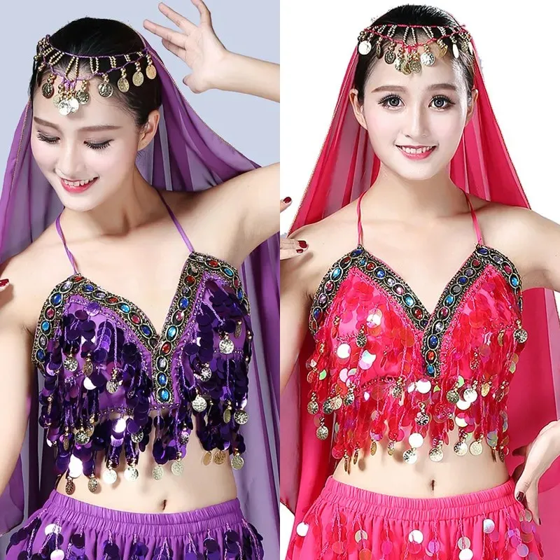 

Кроп-топ с блестками и стразами для латиноамериканского танца