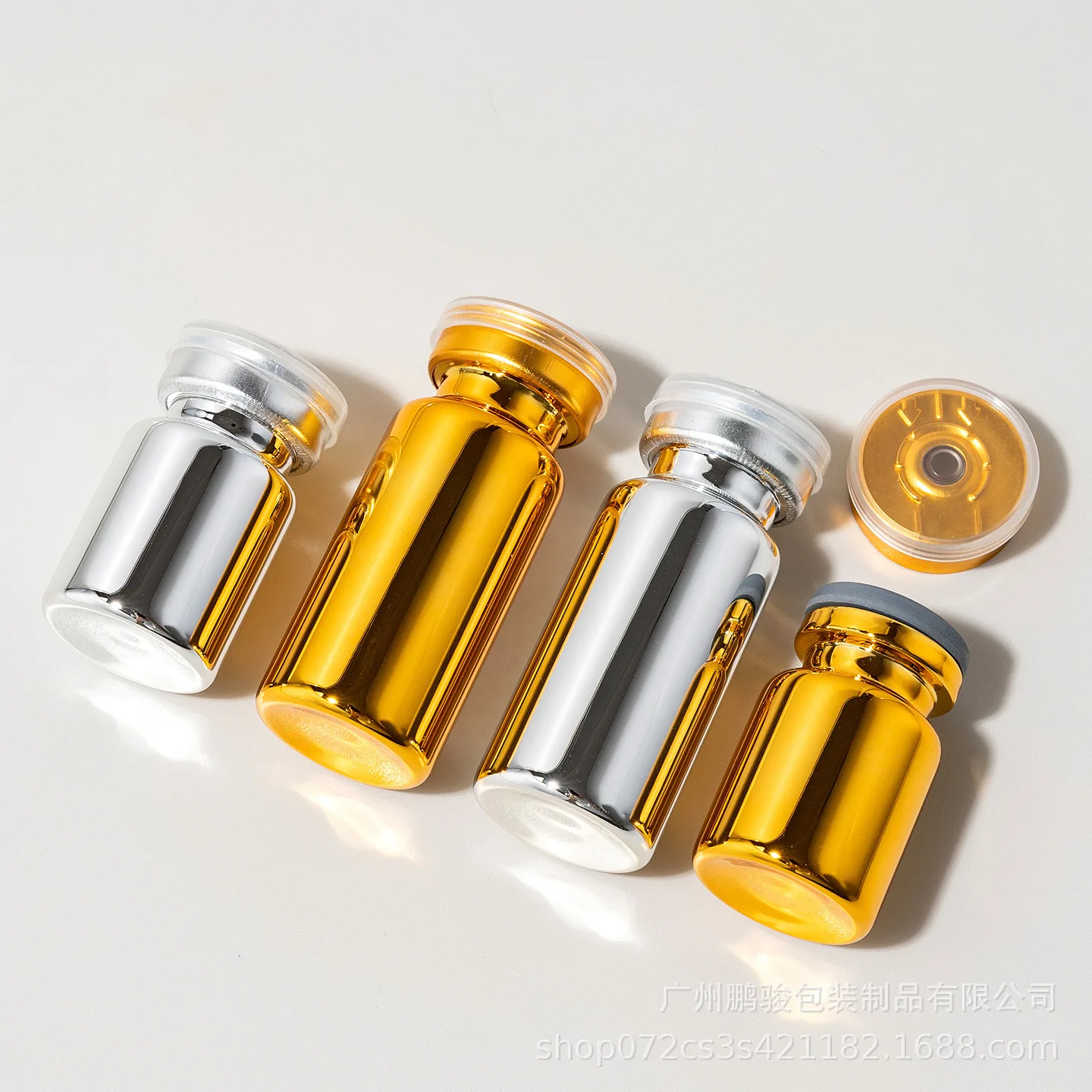 50 Stück 5ml 10ml Glasfläschchen Sterile Ampullen Leere Laborfläschchen mit Selbstheilendem Injektionsport und Abklappbarem Aluminiumverschluss – Detail 5