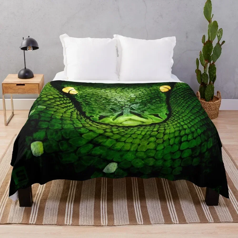 Green Tree Python (Morelia viridis) Throw Blanket heavy to sleep Multi-Purpose Soft Beds Furrys Blankets