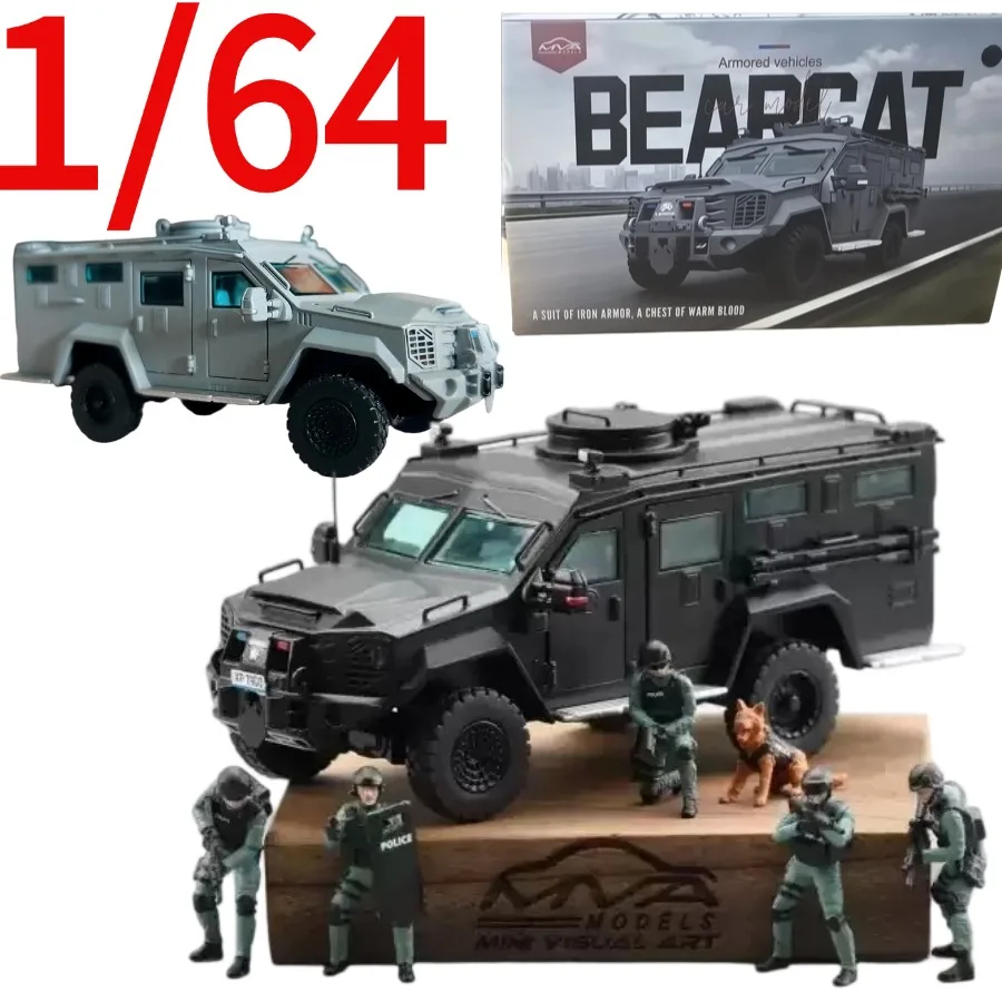 MVA Diecast 1:64 Bearcat Panda Armored Car Model, Openable Doors & Figure Included Play Vehicles Collectible Model Cars Toys