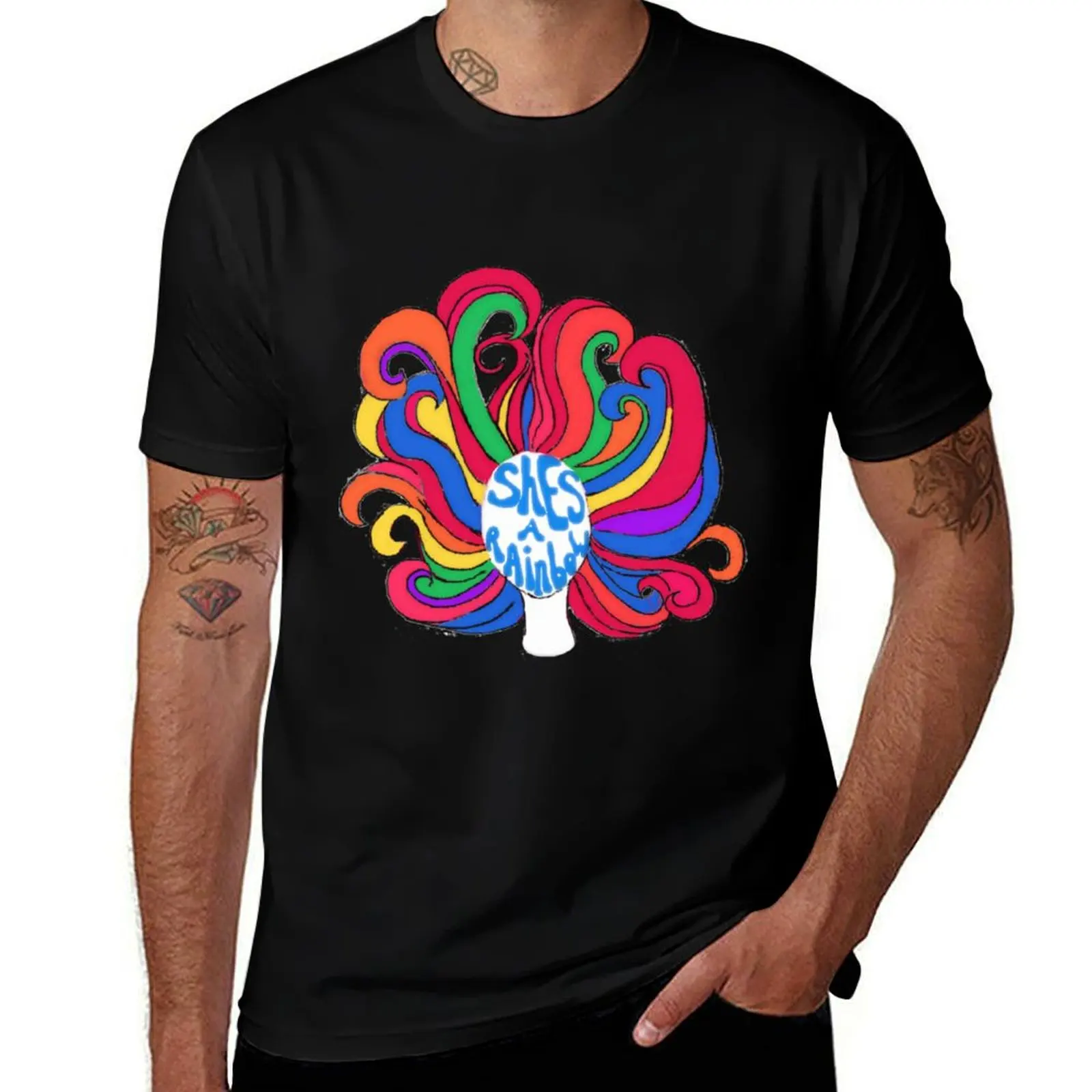 Shes a Rainbow T-Shirt Festival Casual Short Sleeve T-Shirt