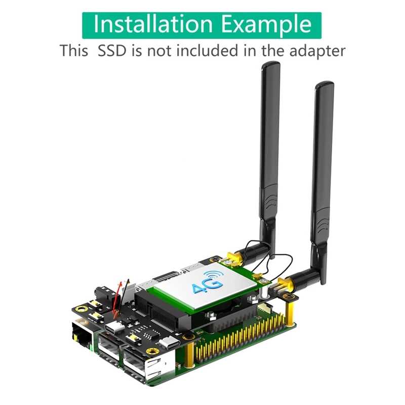 VENDITA CALDA 4G 3G LTE WWAN Modem Mini PCI-E MPCIe Adattatore modulo wireless 2 Nano SIM Card Holder Antenne per Raspberry Pi 4 3 2 B +