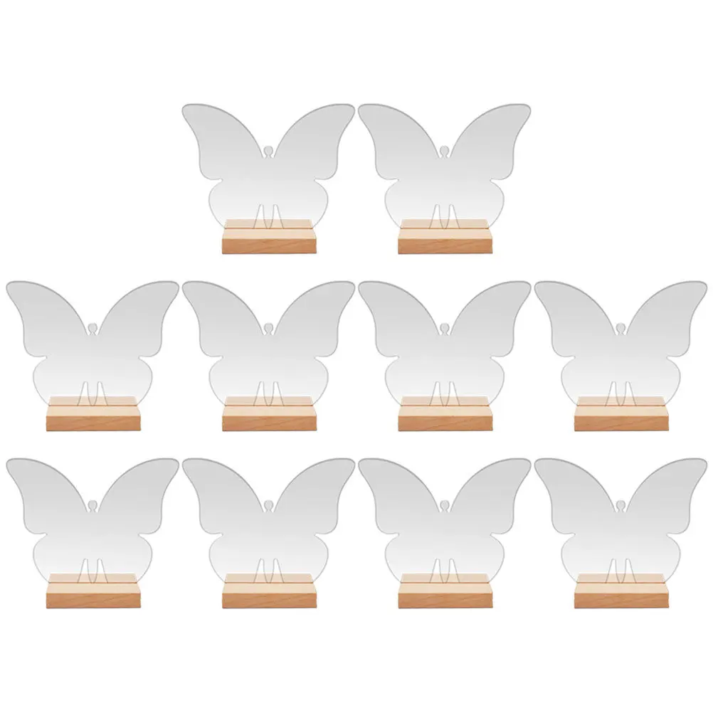 

12Pcs Transparent Butterfly Place Cards Acrylic Wedding Reception Table Number Signs Banquet Party Decorative Name Holders