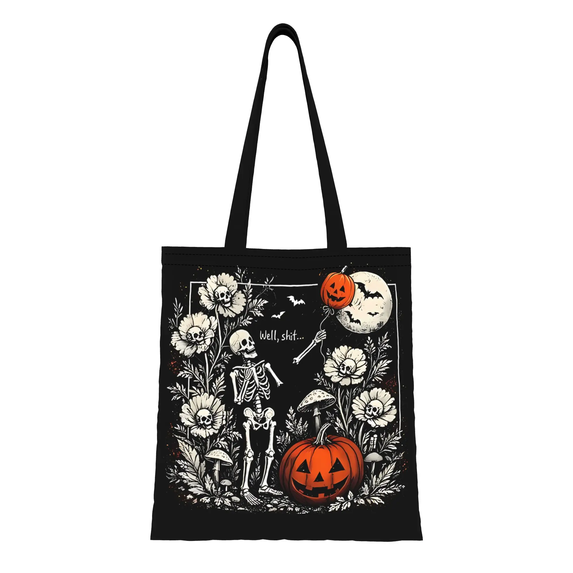 Skeleton Lost Balloon canvas tote bag,  casual style for daily shopping