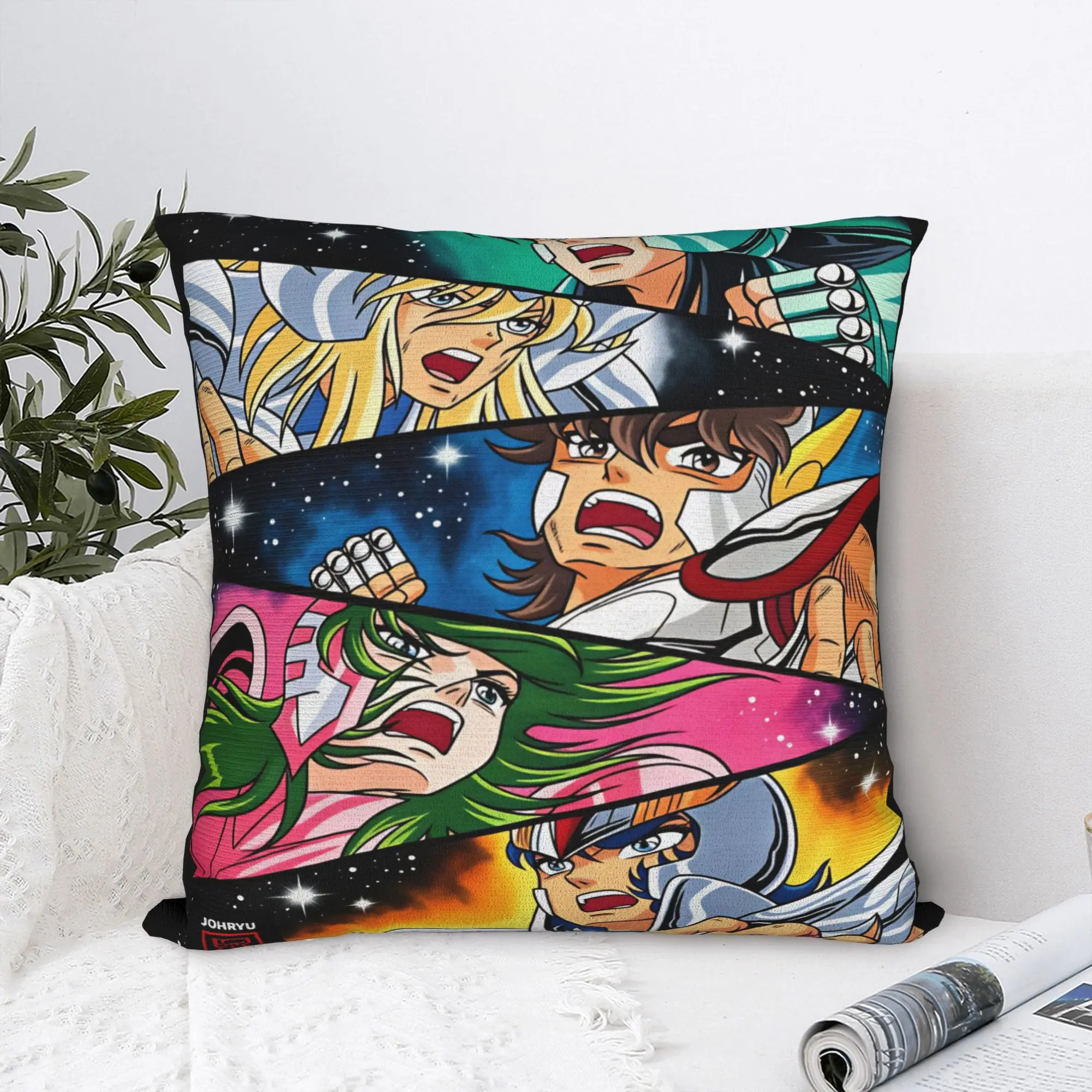 Saint Seiya Gold Saint Pillow Case  Comfy Pillow Cover Cute Funny Cushion Cover For Sofa Bedroom Home Decor