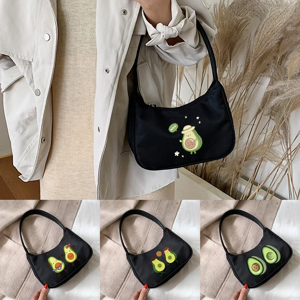 

Women Luxury Handbag Underarm Shoulder Bags Fashion Avocado Print Design Totes Coin Purse Pouch Organizer Hobo Shoulder Bag