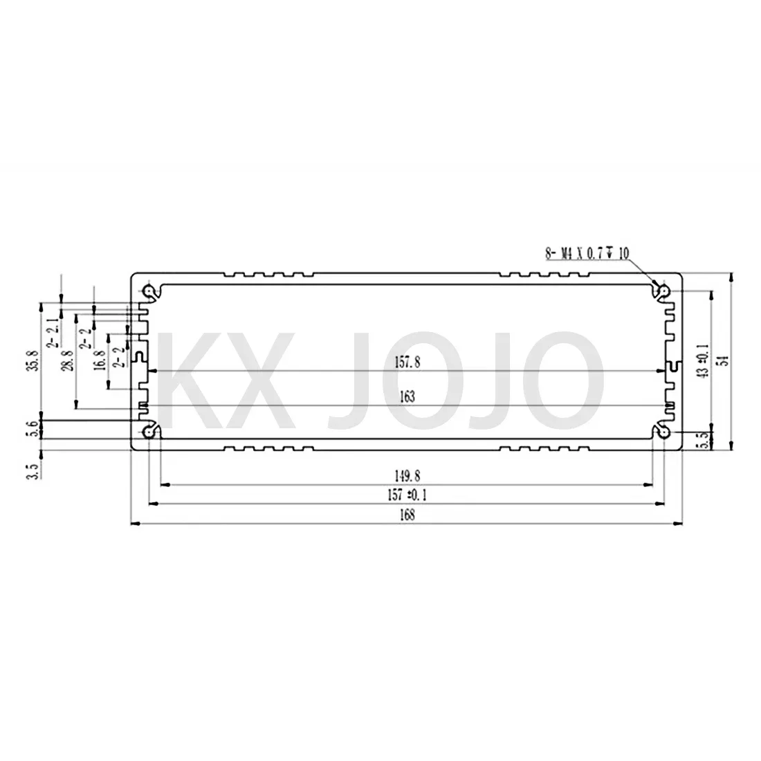 Aluminum Enclosure 168*54*150/200mm Split Box with Waterproof Black Profile Shell Electronic Components Shell