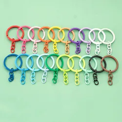 10pcs 30mm Keychain With Chains Colored Keyrings For Diy Jewelry Making Key Ring Connector Hooks Bags Buckle Accessories