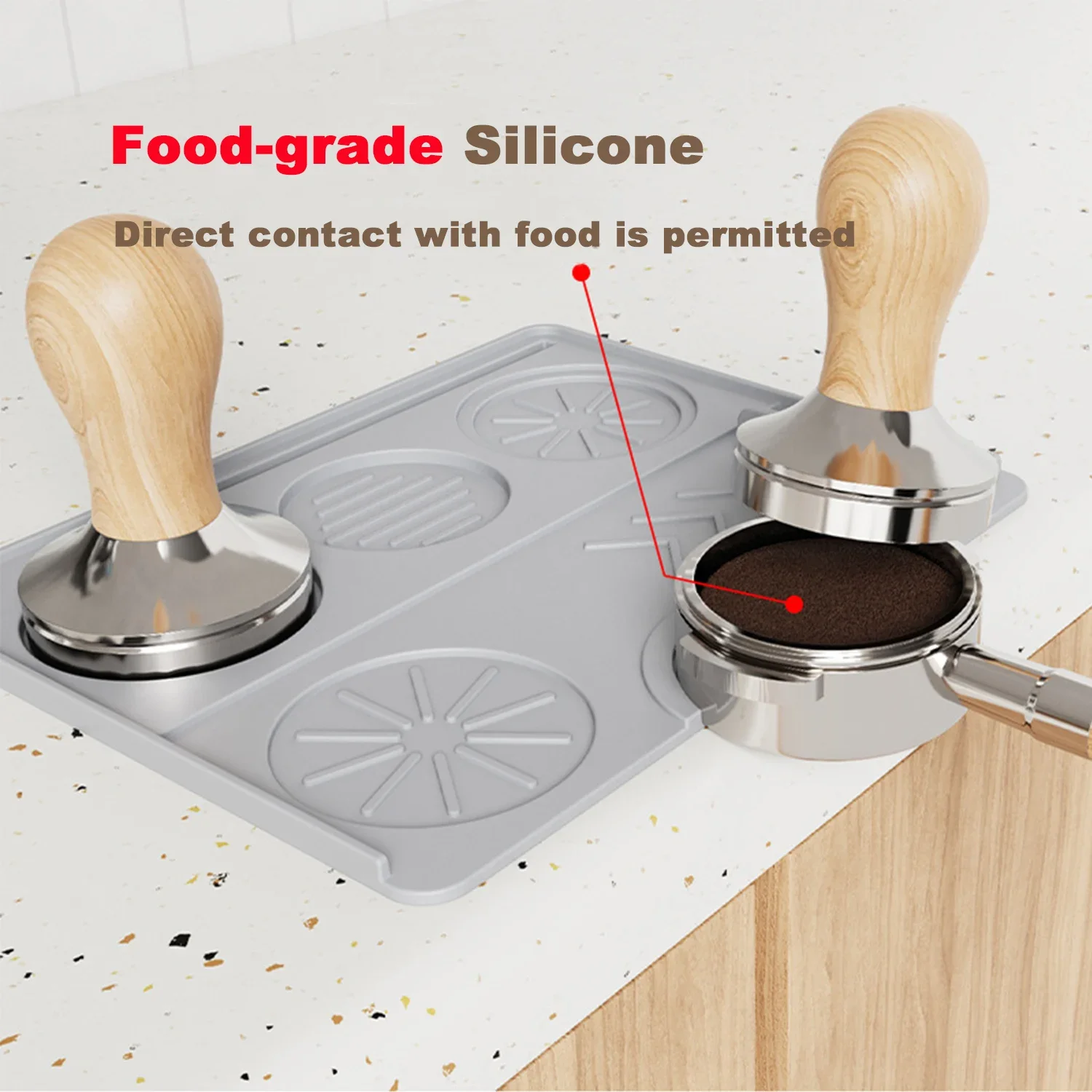 

Anti Slip Filling Corner Cushion Coffee Tamping Pad Silicone Coffee Tamper Mat Used For Compacting Coffee Powder