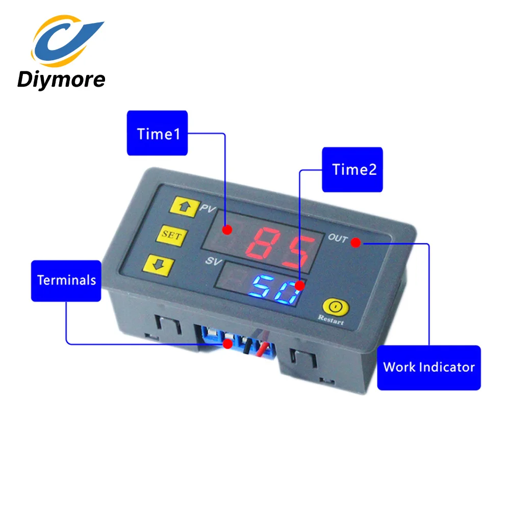 T3230 LED Display Timer Control Switch Adjustable Timing Relay Delay Switch DC12V DC24V AC110-220V Cycle Timing Delay Relay