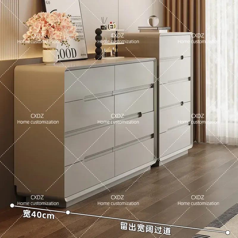 Italian Modern Simple Chest of Drawers Bedroom Storage Cabinet Living Room Drawer Unit Multi-functional Eight-Drawer Locker