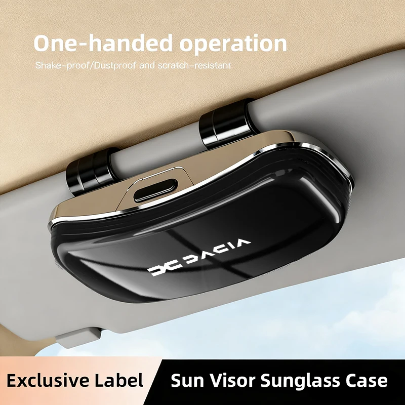 Visera para coche, estuche para gafas de sol, caja organizadora con clip para Dacia Logan Sandero Duster Lodgy Spring Jogger Stepway Bigster Dokker
