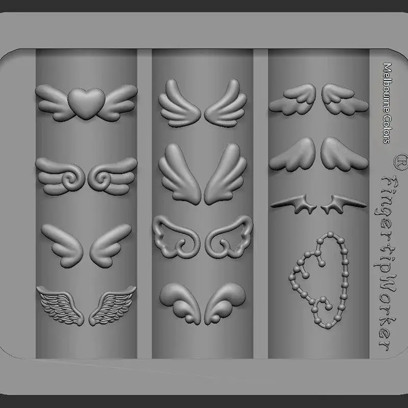 3D-Engelsflügel-Nagelform, federförmige Silikon-Schablone, wiederverwendbare Silikon-Nagelform, DIY-Nagelkunst-Dekoration, Nagelherstellungswerkzeuge – Detail 5