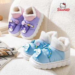 Sanrio Winter Non Slip Children Shoe Baby Cotton Shoe Plush Children Snow Boots Martin Boot Cute cartoon Boy Girl Short Boot