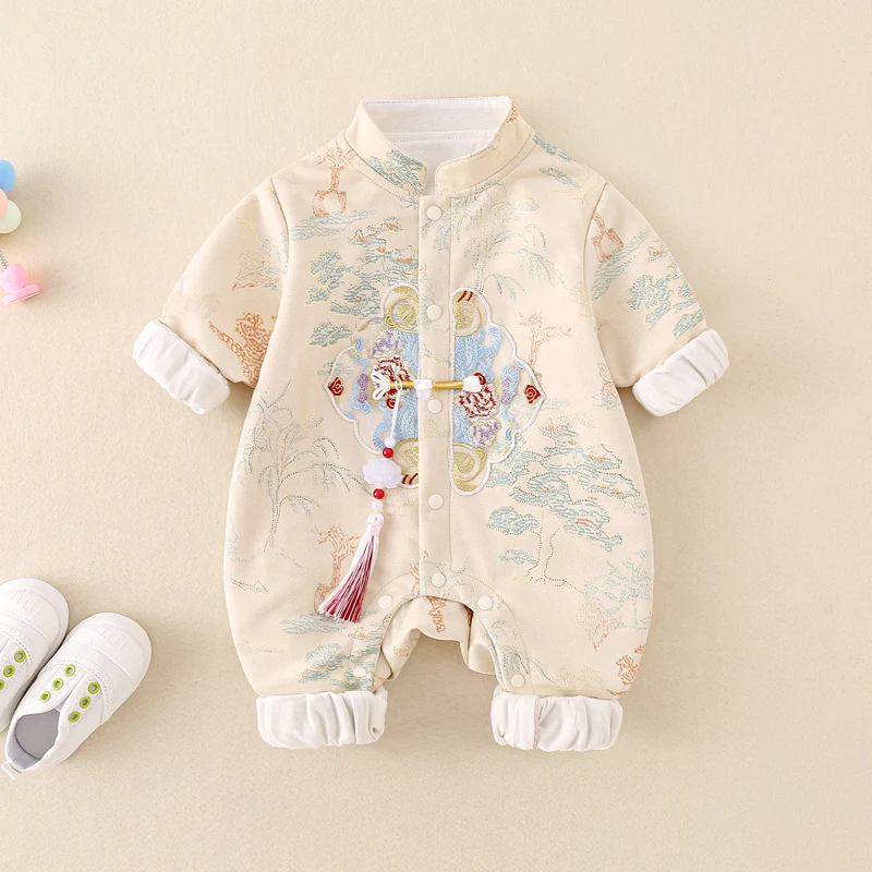 

Autumn New Sle Baby Rer Outfit 00 Days Outfit Cute Hanfu Tang Suit High Waist Long Pants Baby Clothes for Early Autumn
