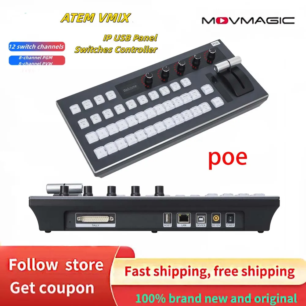 

Контроллер Atem, панель управления Black Magic, коммутатор Livestream Atem, мини-камера, программное обеспечение Blackmagic vMix, видеопереключатель