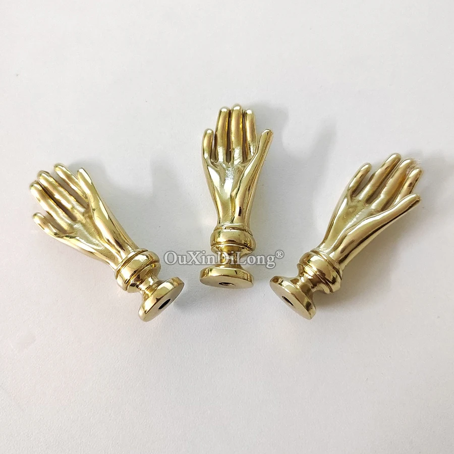 HOT 8PCS Solid Brass Palm Design Furniture Handles Drawer Knobs Cupboard Wardrobe Closet Dresser Cabinet Door Pulls Knobs