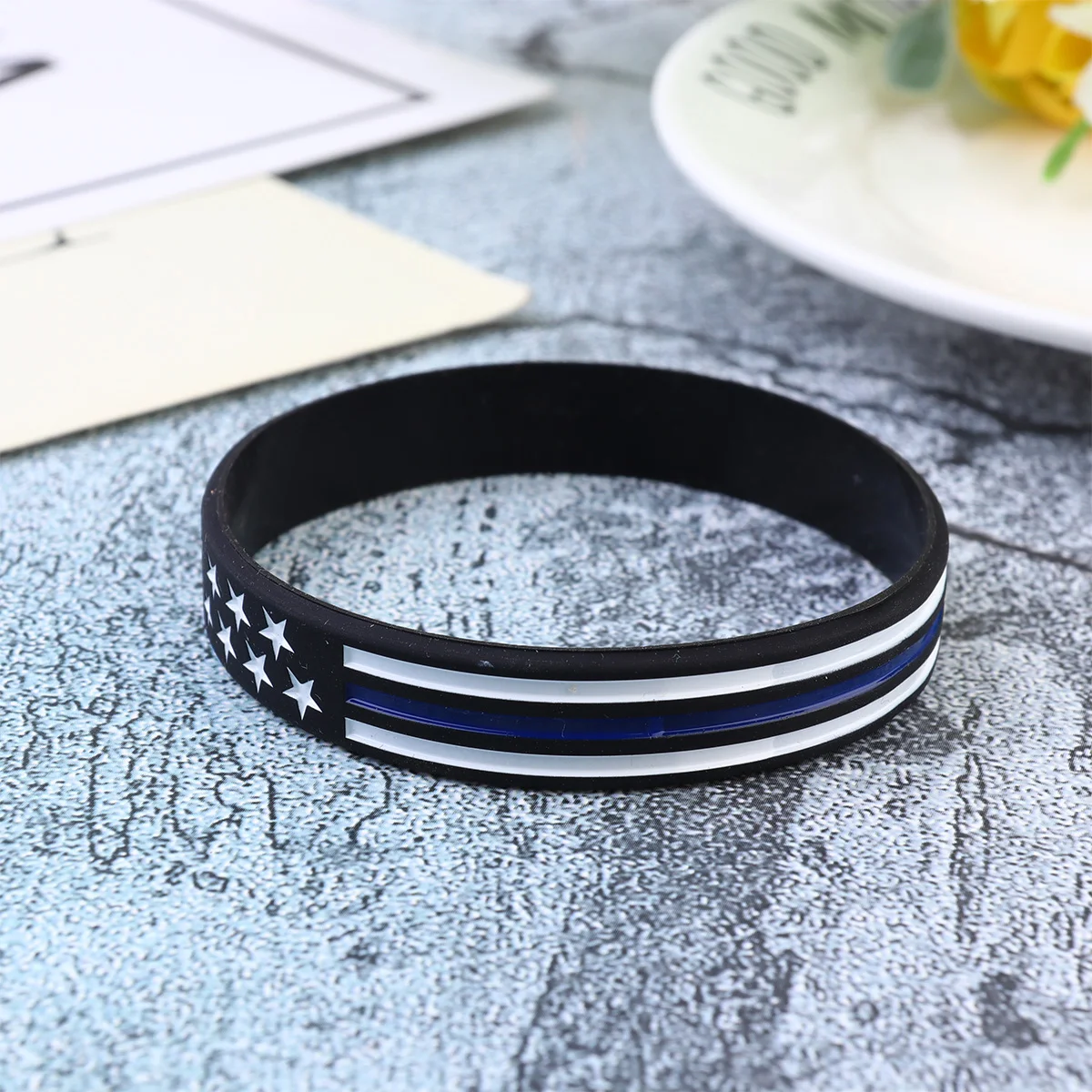 

2Pcs Chic Flag Wristband Premium Material Bracelet for Women Men Adults Kids Independence Day Memorial