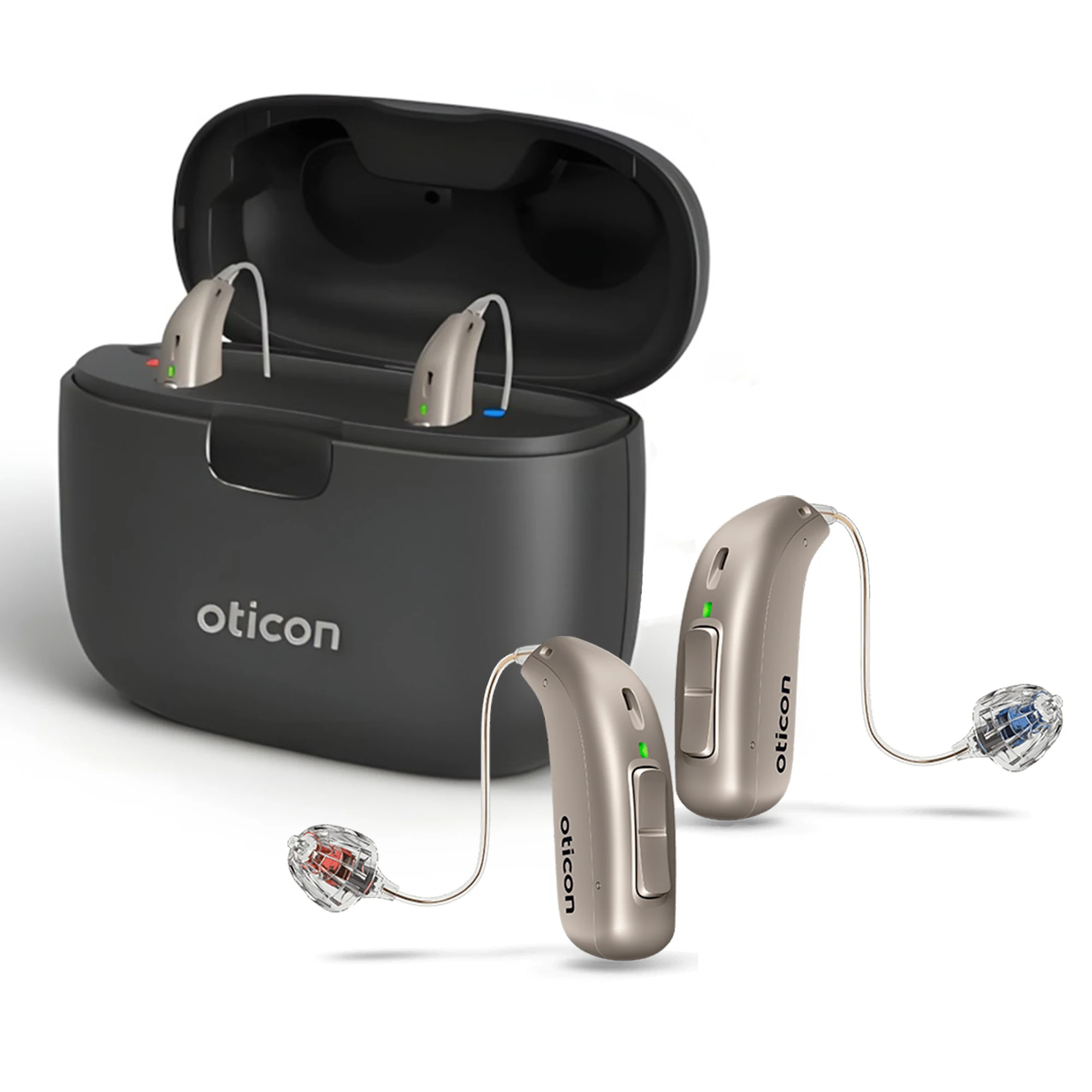 Слуховые аппараты Oticon Jet PX 2 miniRITE с функцией перезарядки, управление через мобильный телефон, программируемые, 48 каналов.