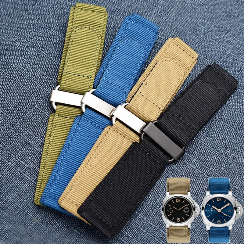 Watch accessories Band For Seiko Rolex Panerai Tudor Hook-and-loop fastener Nylon sport watchband for Nato straps 22mm 24mm