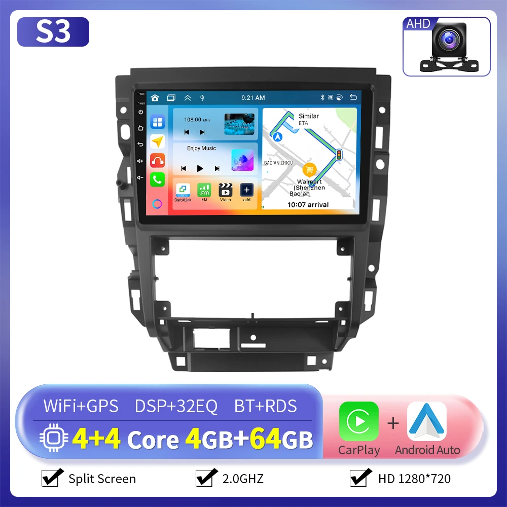 Camecho Autoradio Voor Volkswagen Golf 2004-2008/VW Bora 2004-2006 CarPlay Android Auto Multimedia Speler WIFI 4G GPS Stereo