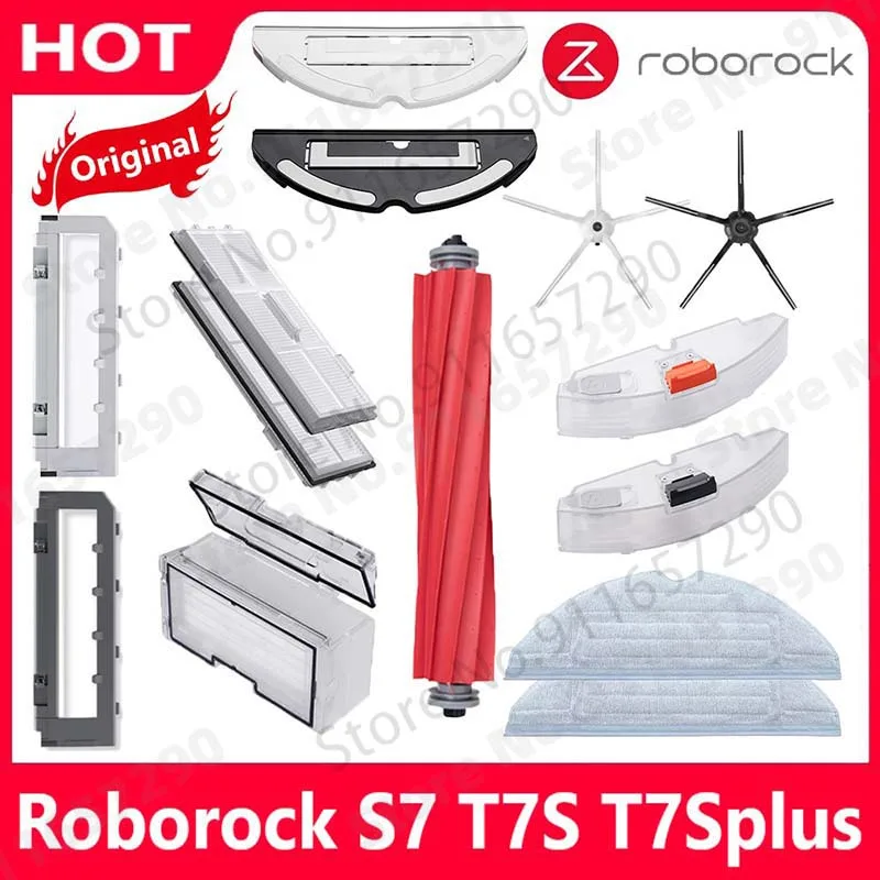 

Original Roborock S7 S75 S7Plus Pallet Parts Mop White/Black Side Brush Main Brush/Roll Brush Filter Water Tank Accessorie