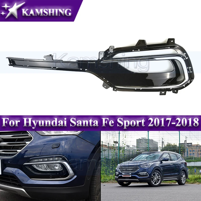 

Kamshing Front Bumper Foglight Frame For Hyundai Santa Fe Sport 2017-2018 Foglamp Cover Fog Light Grilles Trimming Bezel