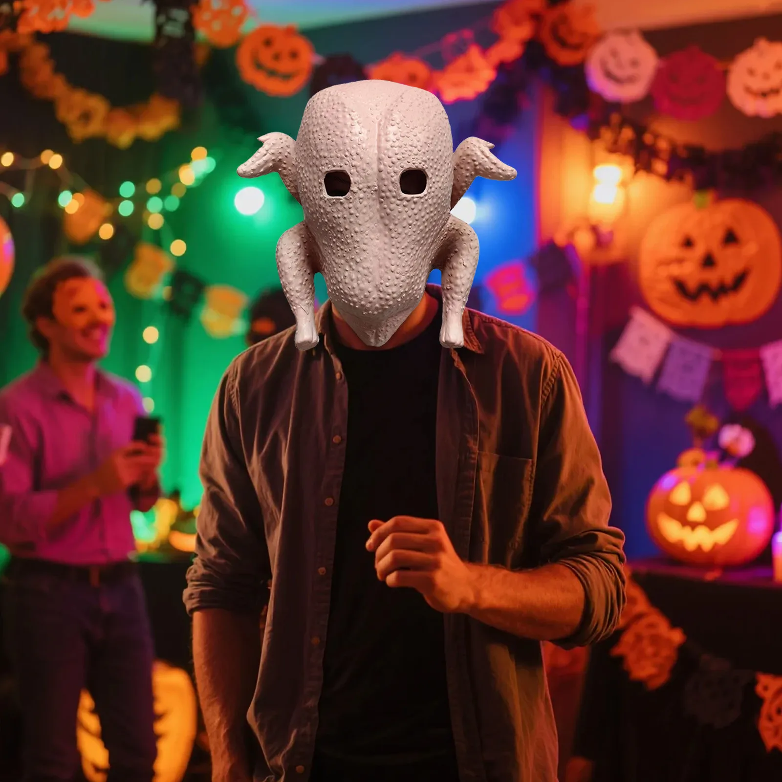 Halloween Masks For Adults Halloween Chicken Animal Latex Head Cover Exaggerated Nose Lips Pranks Props Scary Cosplay Mask