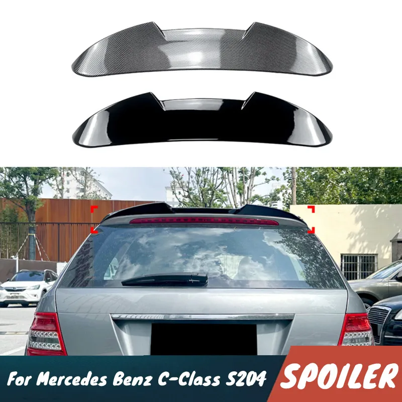 

For 2008-2014 Benz C-Class S204 Touring Edition Car Rear Trunk Lid Spoiler Wings Black Carbon Tuning Accessories Parts