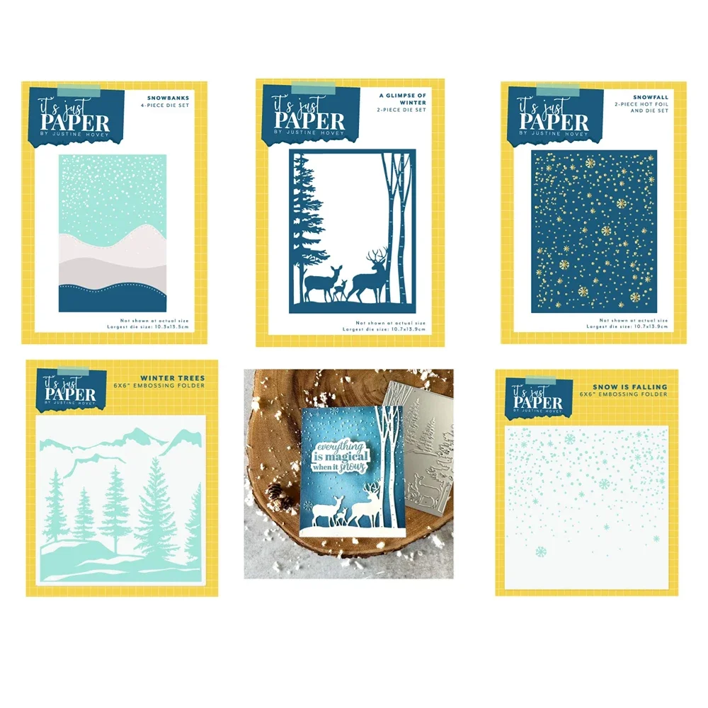 It's Just Paper Embossing Folder Winter Wonders Snow Is Falling Stencil Embossing Mold DIY Paper Cards Craft Cutting Making New