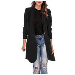 2024 New Autumn Women Cardigans Long Sleeve Loose Long Solid Color Sweater Casual Cardigan Female Thin Coat Cardigans Outwear