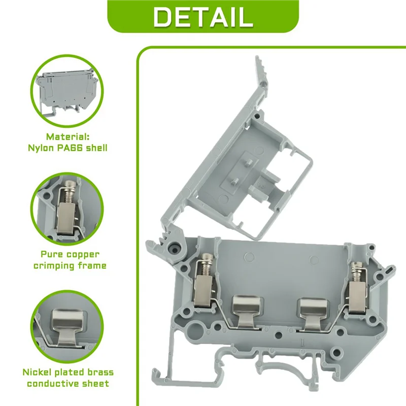 

AB11-UK5-HESI UK5RD Without LED DIN Rail Fuse Terminal Base Disconnect Terminal Block Screw Clip (Pack Of 20Pcs,Grey)