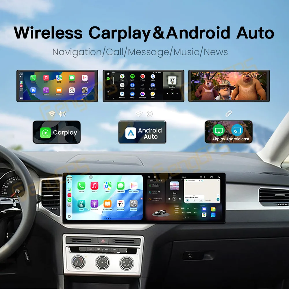 Android 15 Dual 10.1" Car Radio For Volkswagen Golf Sportsvan 2016-2020 Car GPS Navigation Multimedia Player Auto Video Stereo view 4