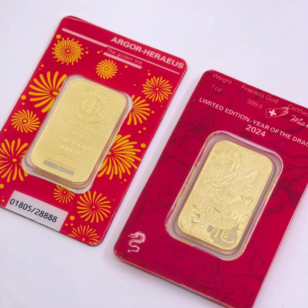 Bestseller Chinesisches Neujahr der Schlange Argor Goldbarren Orange 1 2,5 5 10g Goldbarren Nicht-Magnetischer Kupferbarren Investition Sammlerstück Geschenk