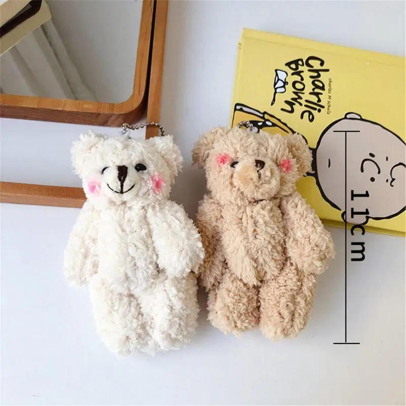 Figurine d'ours en peluche 4X7D, joli Mini porte-clés pendentif pour à main sacs à main