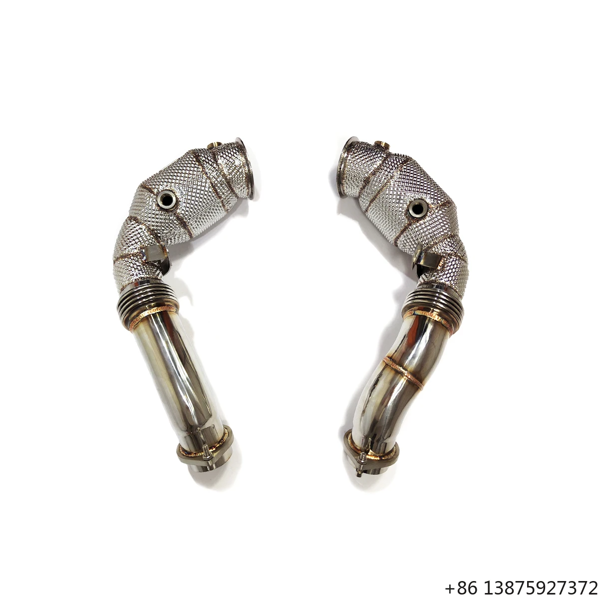 

Ecnal for E70 E71 X5m X6m V8 N63 4.4T Stainless Steel Straight-through Exhaust Downpipe Exhaust Pipe with Insulator