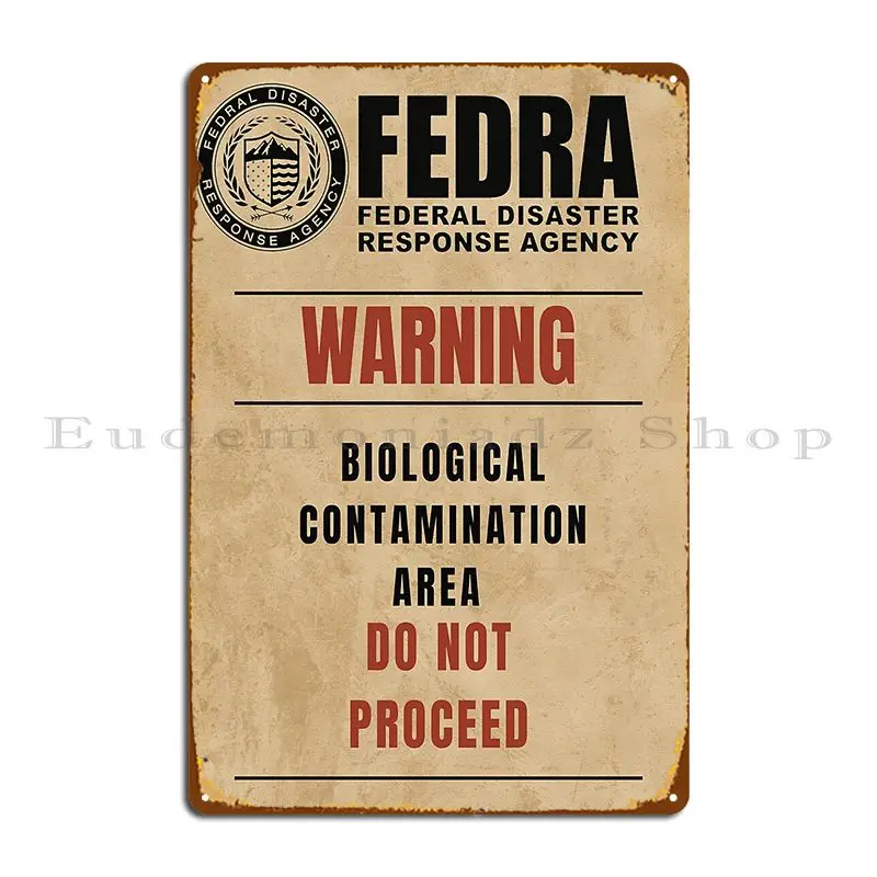 Fedra Tlou Biological Contamination Area Poster Metal Plaque Poster Wall Pub Custom Bar Party Cinema Tin Sign Poster