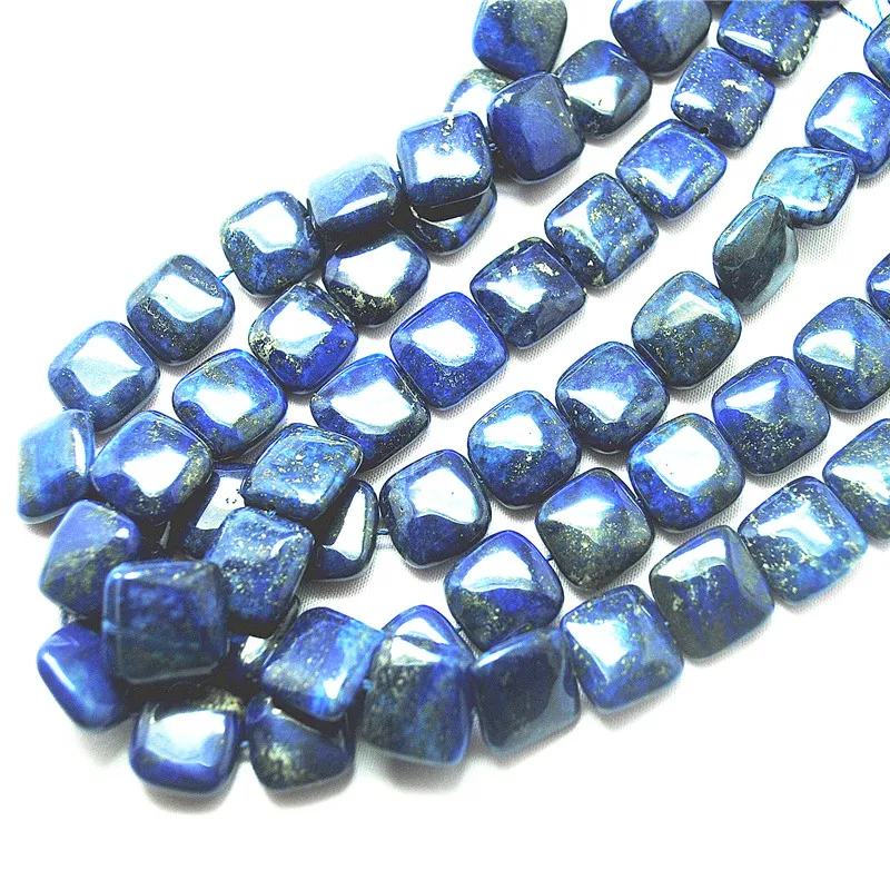 1 String 28PCS New Nautral Lapis Stone Strings Square Shape 14X14MM AAA Grade Quality Best CHoices