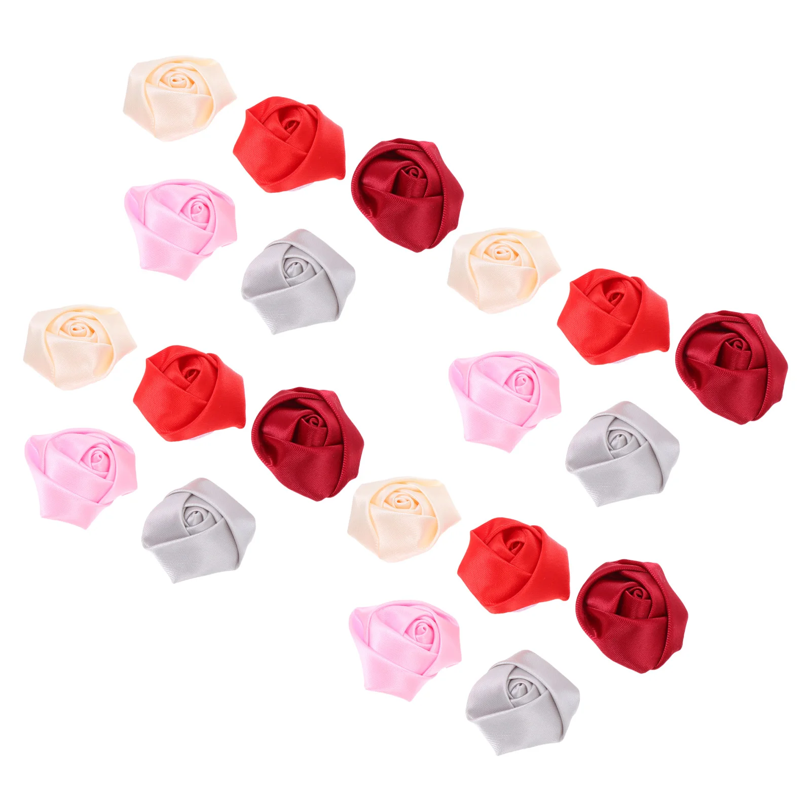 

20 Pcs DIY Hair Accessories Artificial Rosebud Material Small Sewing Cloth Flowers Embellishments Chic Attractive Alligator Clip