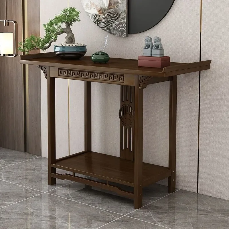 New Chinese Style Household Shrine Standing Cabinet for Buddha Statue Guanyin Bodhisattva Offering Table Incense Holder Home