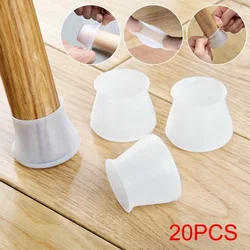 20pcs Transparent Silicone Chair Leg Furniture Legs Caps Feet Pads Furniture Table Covers Floor Protector Glides Feet Cap