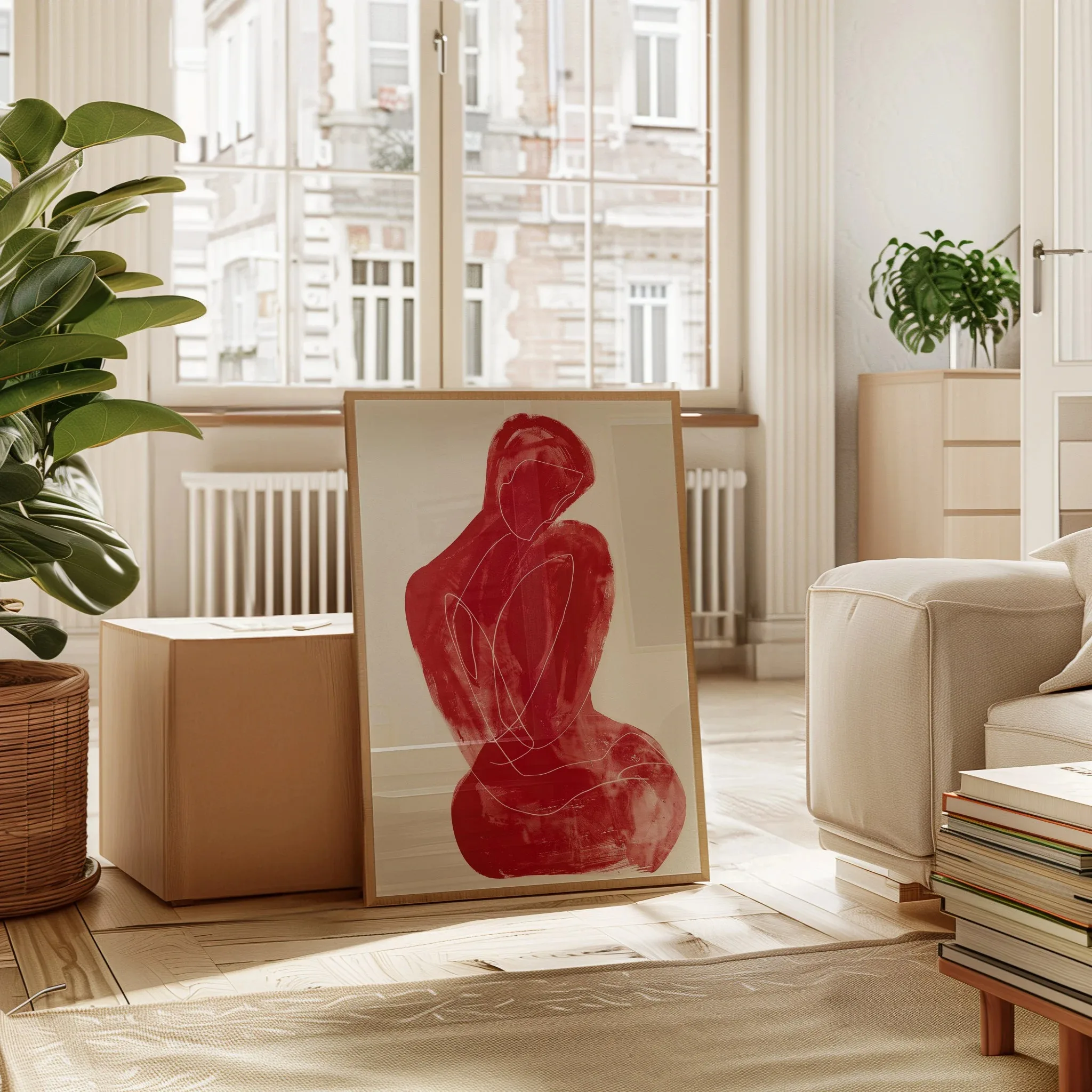 Henri Matisse poster,abstract red drawing,modernist line print,minimalist silhouette decoration,exquisite wall art,home décor