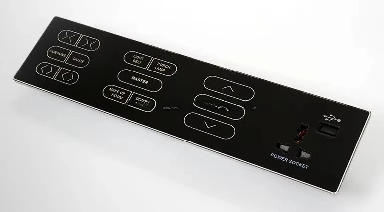 thin 4 connection glass plate bedside touch switch curtain control dimmer, electric switch and socket